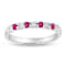 0.25ctw Ruby and Diamond Wedding Band Ring in 14k White Gold