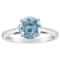 8mm Round Sky Blue Topaz Rhodium Over Sterling Silver Ring