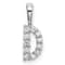 Rhodium Over 14K White Gold Lab Grown Diamond Letter D Initial Pendant