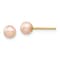 14k Yellow Gold 4.45mm Pink Round Freshwater Cultured Pearl Stud Earrings
