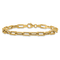 14K Yellow Gold Polished and Textured Fancy Link Bracelet
