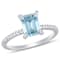 Aquamarine and Diamond 14K White Gold Engagement Ring 2ctw