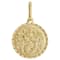Capricorn Zodiac Medallion Pendant In Solid 14K Yellow Gold