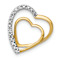 14k Yellow Gold and Rhodium Over 14k Yellow Gold Diamond Double Heart
Chain Slide Pendant