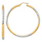 14k Two-tone Diamond-Cut 2 3/16" Hoop Earrings