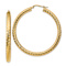 14k Yellow Gold Diamond-cut 2" Round Hoop Earrings