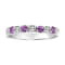 Pink Sapphire and Diamond 14k White Gold Band Ring 0.50ctw