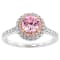 Pink And White Cubic Zirconia Platinum And 18K Rose Gold Over Silver
Ring 2.54ctw