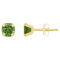 5mm Cushion Peridot 10k Yellow Gold Stud Earrings