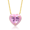 Pink Color Cubic Zirconia & Pink Enamel, 14k Gold Plated over Brass
Heart Pendant Necklace Teens