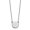 Rhodium Over Sterling Silver Tiny Circle Block Letter W Initial Necklace