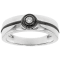 Moissanite platineve and black rhodium mens ring .10ct DEW.