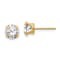 14K Yellow Gold 6.5mm Cubic Zirconia Post Earrings