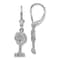 Rhodium Over 14k White Gold Textured Palm Tree Dangle Earrings