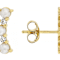Pearl And CZ Ear Climbers In 14K Gold Over Sterling Silver