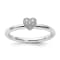 Sterling Silver Stackable Expressions Polished Diamond Heart Ring 0.005ctw