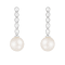 White Cultured Freshwater Pearl 14k White Gold Earrings 7-7.5mm