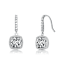 CZ Halo Drop Earrings In Rhodium Over Brass