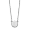Rhodium Over Sterling Silver Tiny Circle Block Letter L  Initial Necklace