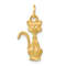 14k Yellow Gold Satin and Diamond-Cut Tom Cat Pendant