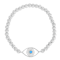 Sterling Statements Rhodium Over Sterling Silver Lab Turquoise CZ Evil
Eye Ball Stretch Bracelet