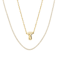 CZ Initial T Tennis Necklace And Pendant Set In 14K Gold Over Brass 4.05ctw