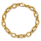 14k Yellow Gold Polished 3D 7mm Fancy Link Bracelet
