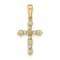 14k Yellow Gold Peridot and Diamond Cross Pendant