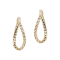 14K Yellow Gold Twisted Wavy 3/4" Oval Hoop Earrings