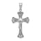 Rhodium Over 14k White Gold Textured Crucifix Pendant