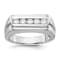 Rhodium Over 14K White Gold Lab Grown Diamond 5-stone Men's Ring