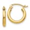 14K Yellow Gold 13mm x 2mm Polished Lightweight Tube Hoop Earrings