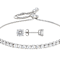 CZ Bracelet And Stud Earring Gift Set In Sterling Silver