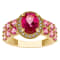 10K Yellow Oval Pink Topaz and Diamond Ring 1.74ctw