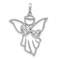 Rhodium Over 14k White Gold Diamond Angel Pendant