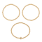 Initial T CZ Beaded Bracelet Set In 14K Gold Over Brass 0.09ctw