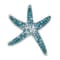 Rhodium Over Sterling Silver Polished Blue Crystal Star Fish Chain Slide Pendant