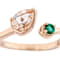 Morganite And Lab Emerald Ring In 18K Rose Gold Over Sterling Silver 0.62ctw