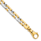 10k Yellow Gold and 10k White Gold 8.5mm Hand-polished Fancy Link Bracelet