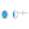 7x5mm Oval Blue Topaz And Created White Sapphire 10k White Gold Halo
Stud Earrings