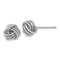 Rhodium Over 14k White Gold 8mm Ridged Love Knot Stud Earrings