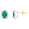 7x5mm Oval Created Emerald And Created White Sapphire 10k Yellow Gold
Halo Stud Earrings