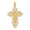 14k Yellow Gold Polished and Textured Fancy Cross Pendant
