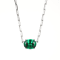 Green Cubic Zirconia Rhodium Over Sterling Silver Paperclip Necklace 3.67ctw