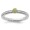 14K White Gold Stackable Expressions Peridot and Diamond Ring 0.075ctw