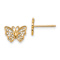 14k Yellow Gold Textured Butterfly Stud Earrings
