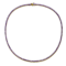 Amethyst Color CZ Tennis Necklace In 14K Gold Over Sterling Silver