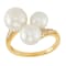 8.5-9mm Round White Freshwater Pearl and 0.14ctw Diamond 10K Yellow Gold Ring