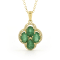 Emerald and Diamond 14K Yellow Gold over Sterling Silver Pendant 2.93ctw