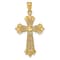 14k Yellow Gold Diamond-Cut Polished Filigree Cross Pendant